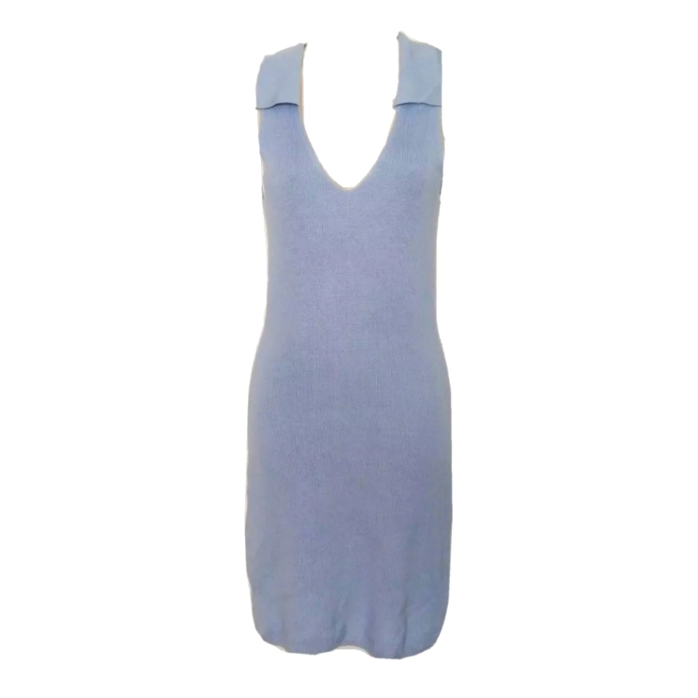 FRESHMAN 1996 Knit Sweater Dress Blue Sleeveless Size Medium New